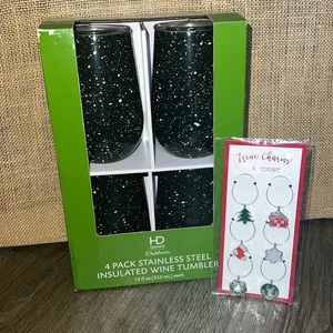 NWT HD Designs Insulated Wine Tumblers set of 4 and FREE GIFT